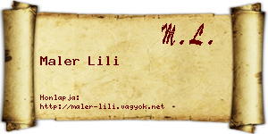 Maler Lili névjegykártya